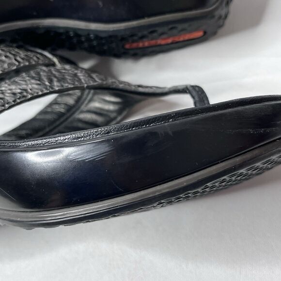 Cole Haan  Grey Snakeskin Platform Wedge Sandals Women’s Size 8.5 B - Picture 9 of 15